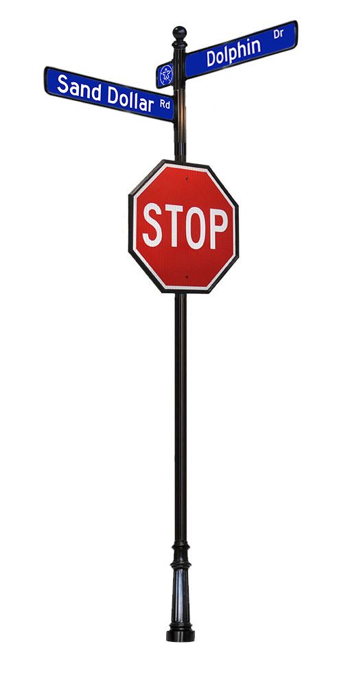 Antique Sign Post with Base - 3B - Capital StreetScapes